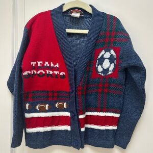 Vintage Kids Hot Cashews Varsity Sports Cardigan Size 5/6